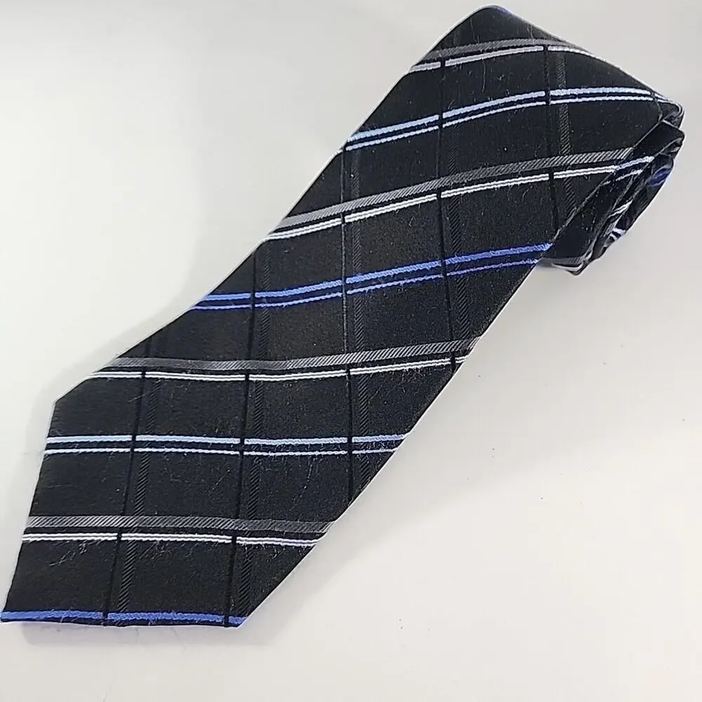 Geoffery Beene Blue Striped Silk Tie Necktie - Like New